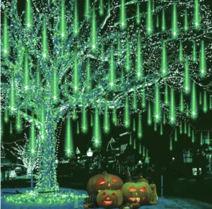 8 Tube 192 LED Snow Falling  Halloween Lights Outdoor, Meteor Shower