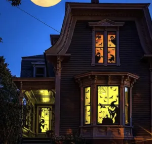 Large Halloween Window Clings Decorations - Silhouette Decorations With Scary Witch Stickers for Windows