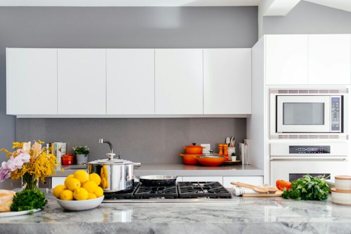 Kitchen counter with fresh food