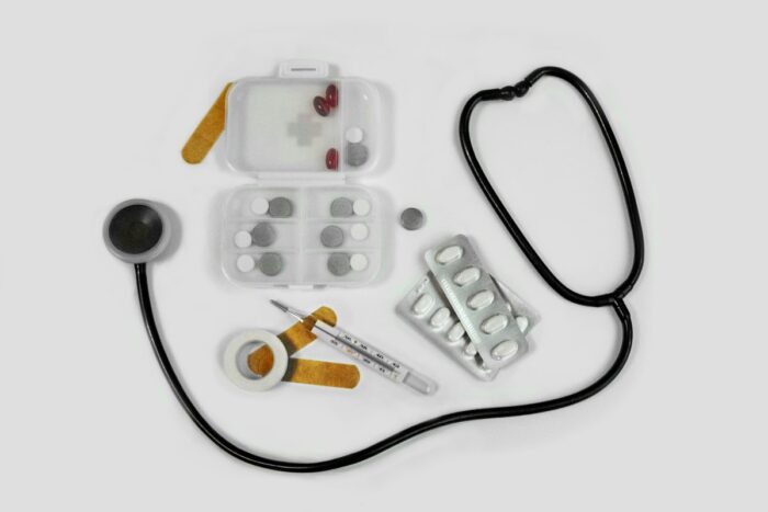Medical supplies on a table
