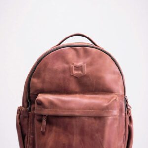 Leather work backpack