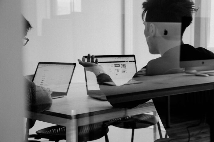 Laptop on a desk