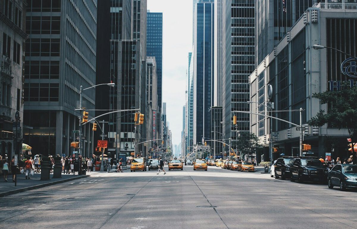 Busy city street