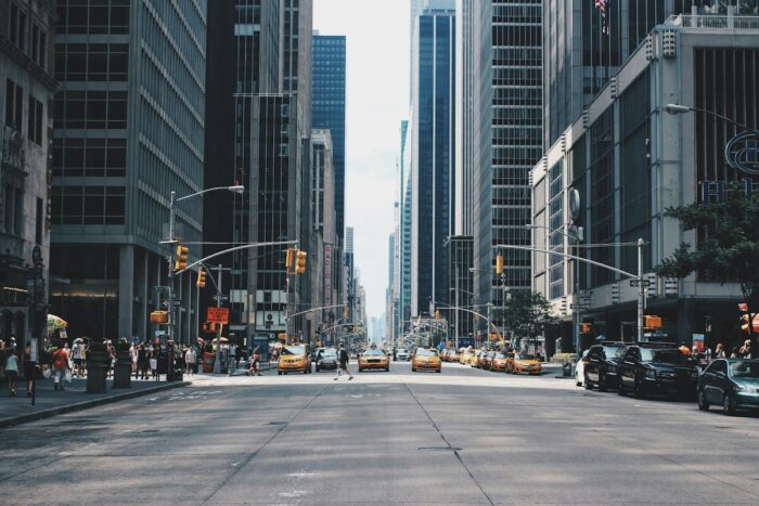 Busy city street