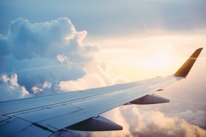 Airplane window view